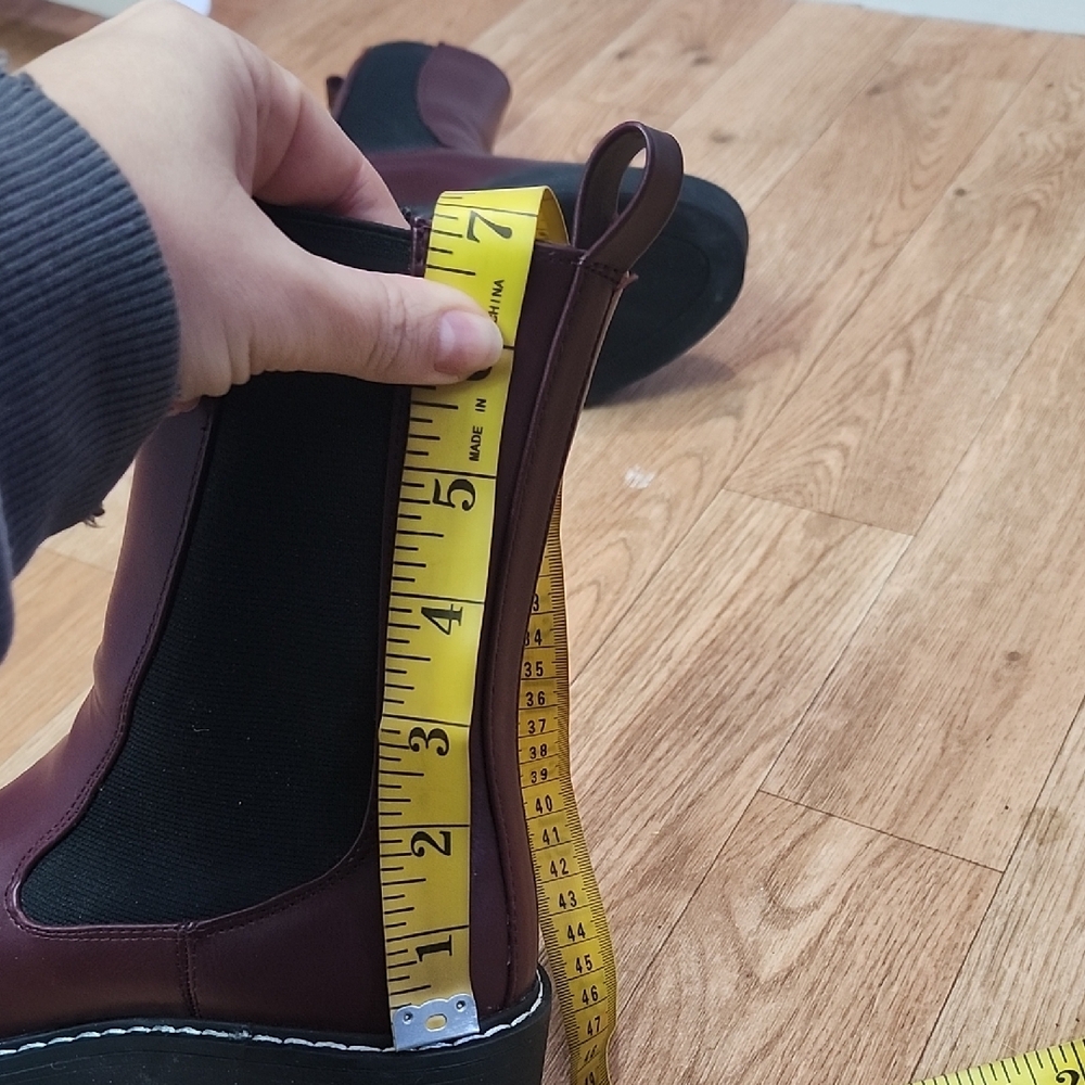 NINE WEST Doleas burgundy faux leather chunky chelsea boots - Picture 11 of 11